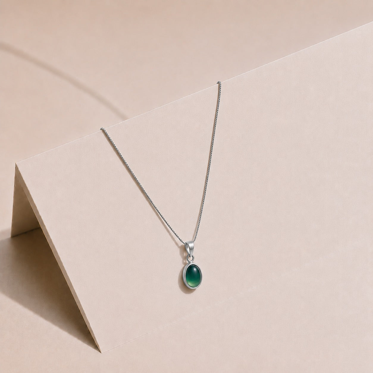 Sacred Oval Green Aqeeq