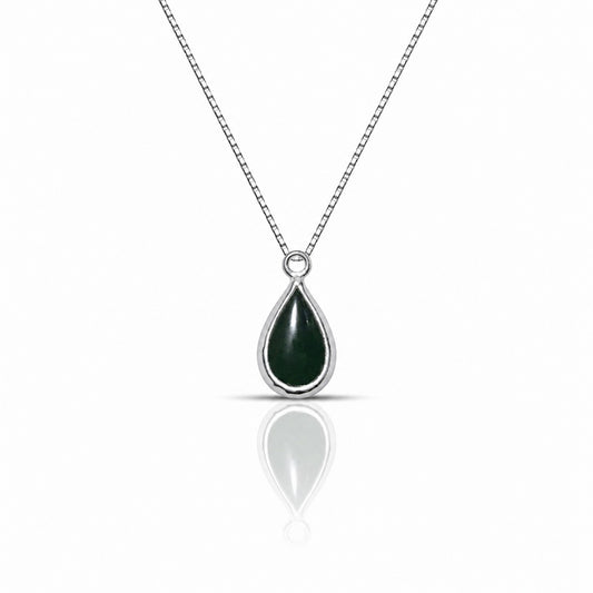 Black Tear Silver Aqeeq