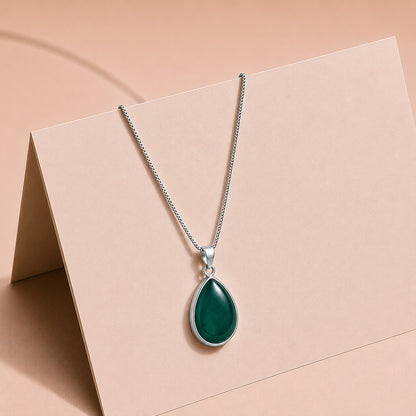 Textured Green Aqeeq Locket