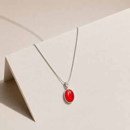 Classic Red Aqeeq Locket