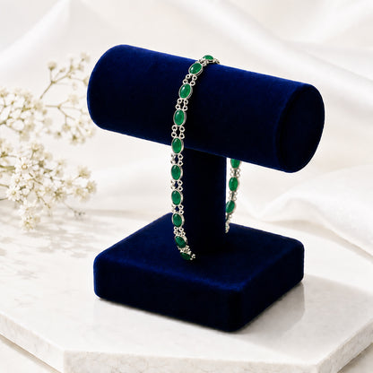Emerald Green Aqeeq Bracelet