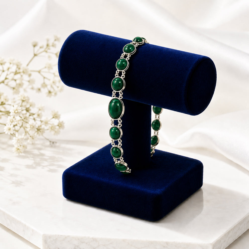 Oval Green Aqeeq Bracelet