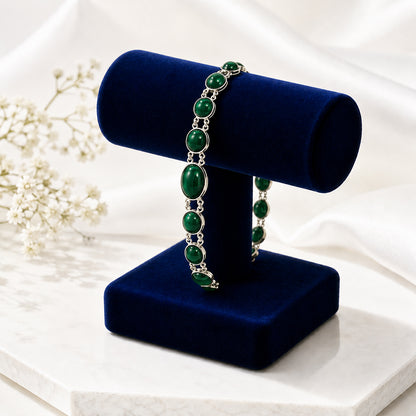 Oval Green Aqeeq Bracelet