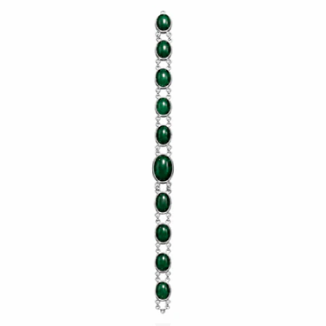 Oval Green Aqeeq Bracelet